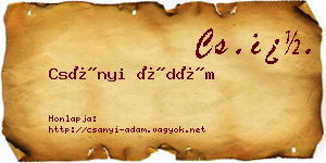 Csányi Ádám névjegykártya